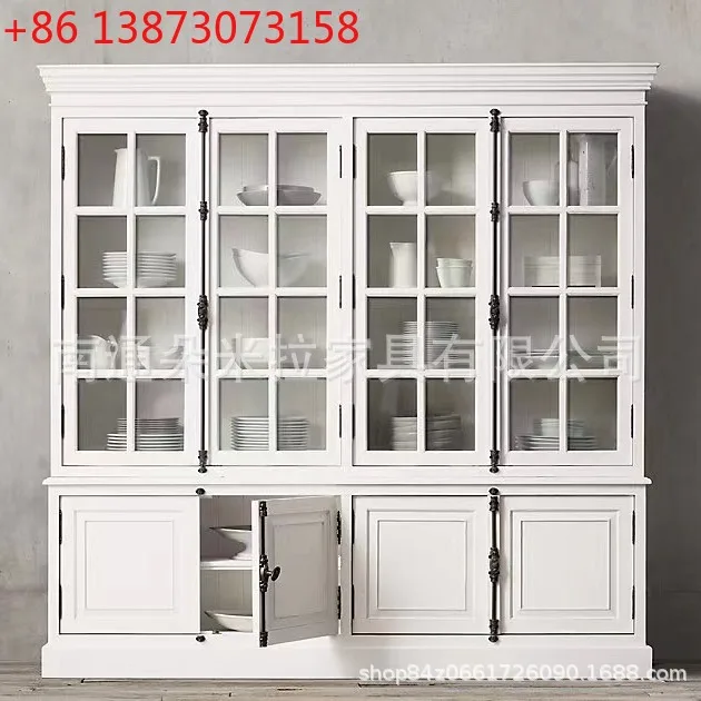 American modern simple glass door storage display cabinet multi-purpose double door four door restaurant wine cabinet dining sid