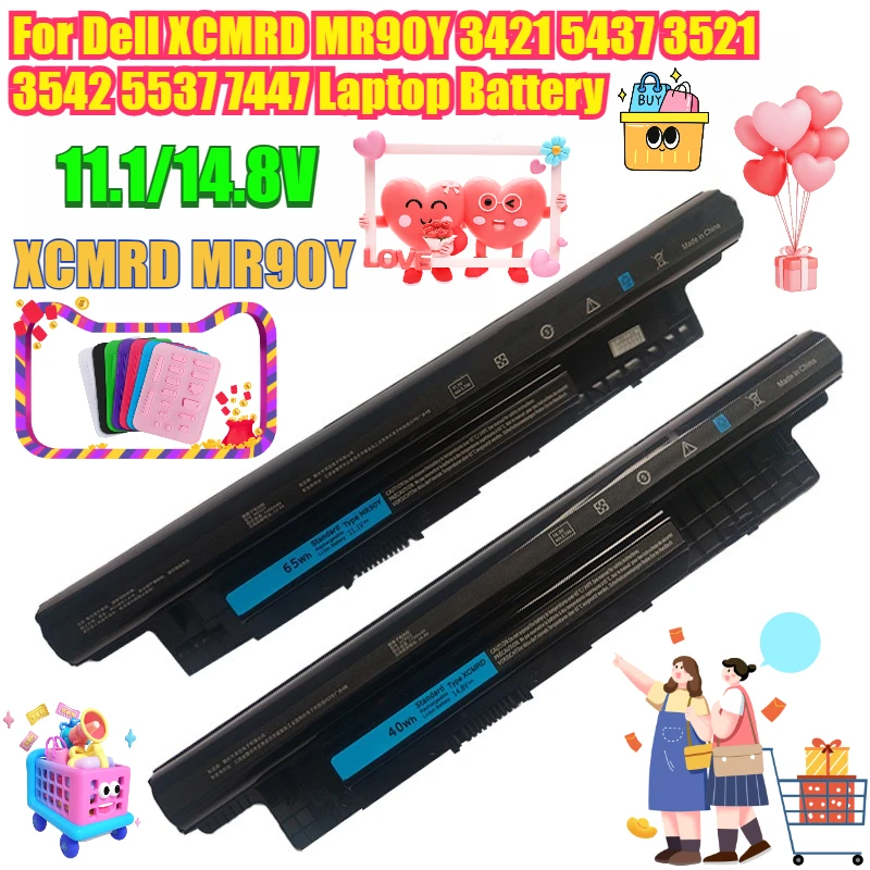 

11.1/14.8V 5400/2700mAh for Dell XCMRD MR90Y 3421 5437 3521 3542 5537 7447 Laptop Battery