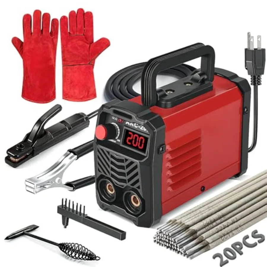 

Hpoouo 200Amp 20PCS Rods Stick Welder Super MINI Portable Welding Machine IGBT Inverter Welder Machine 110V with Hot Start Arc