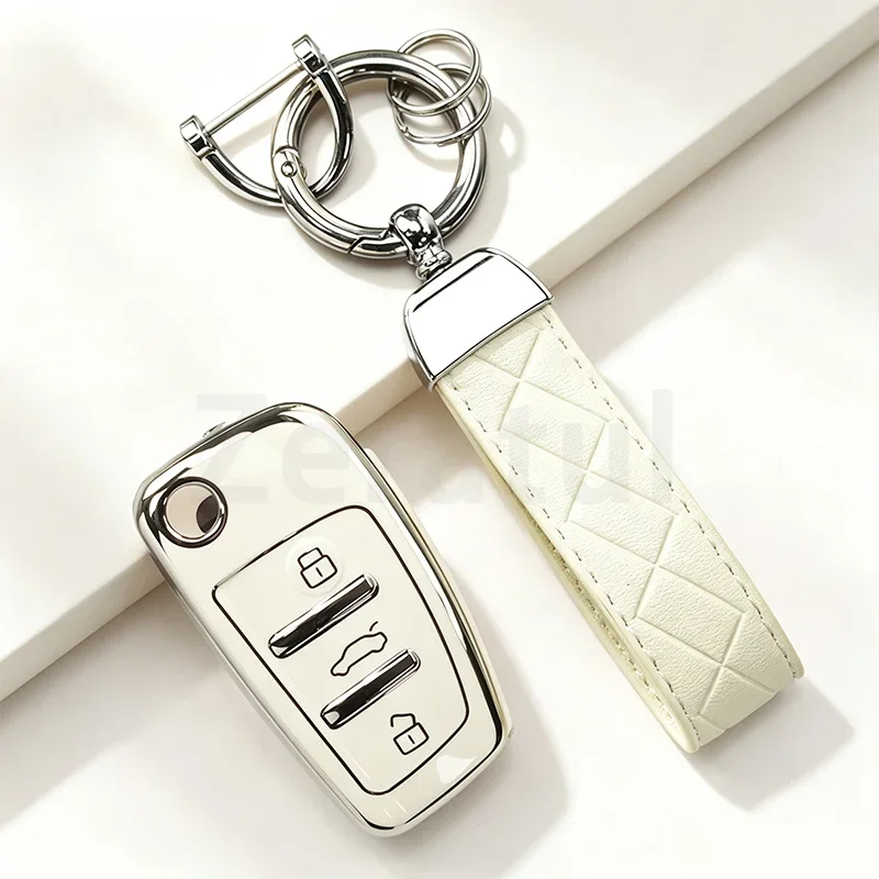 TPU Car Key Case Cover Keychain Shell Fob for Audi C5 C6 R8 A1 A3 A4 A5 A6 A7 Q3 Q5 Q7 S6 B6 B7 B8 8P 8V 8L TT RS RS3 S3 Sline