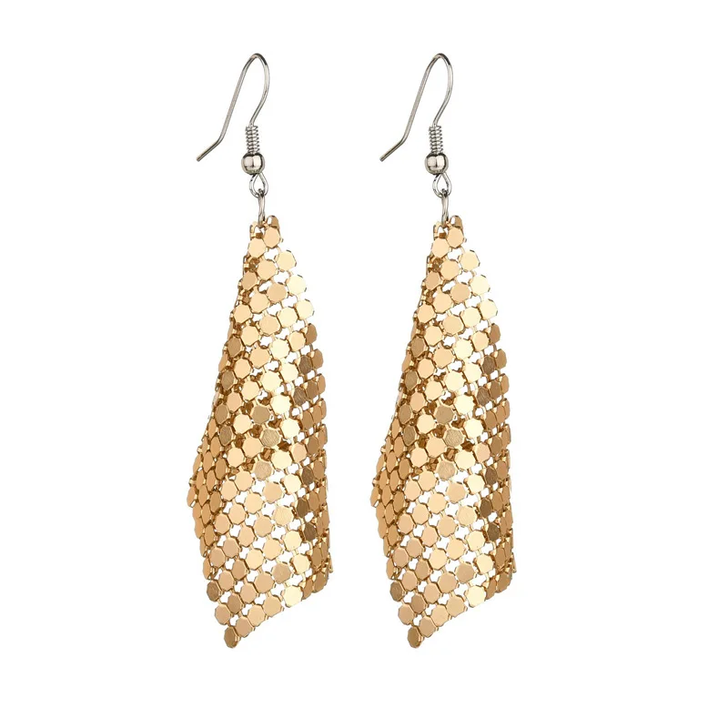 Earrings Sequin Multicolor Chunky Metal Hook Dangle Stylish Lightweight Durable Versatile Daily Office Party for Women