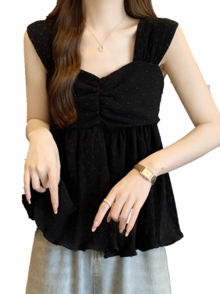 プラスサイズ女性用スイートサマートップストラップベスト、お腹をカバーするスリムベース、体型カバー、ボトムス