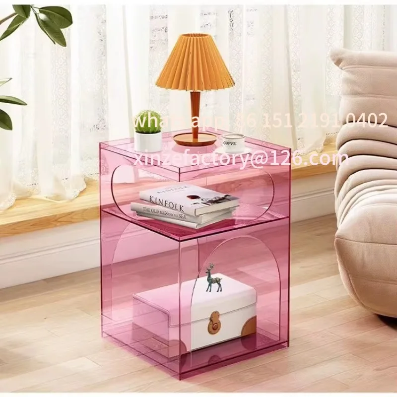 تخصيص Przesuwna Szafka Nocna Do Sypialni Preszroczysta Półka Kreativesny صالون الحد الأدنى Stolik Helpniczy D