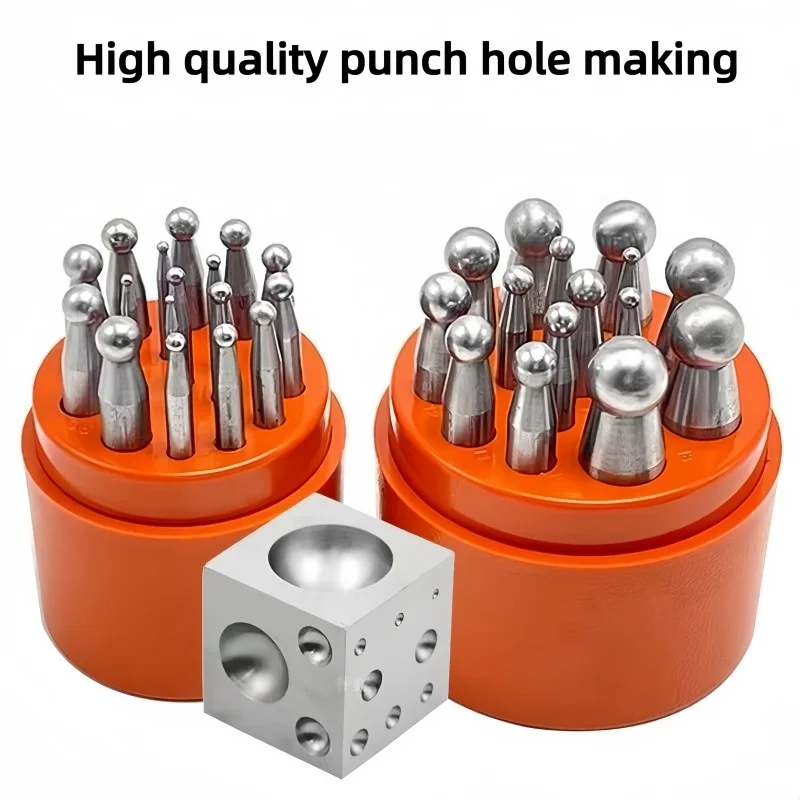 Handmade Jewelry Making Kit - Round Stamping Punch, Anvil & Disc Cutting Plate for Bell/Ring Forming Tools