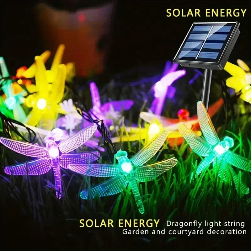 

Solar Garlands Light 7m Dragonfly Snowflake Flower Solar Lamp Power LED String Fairy Lights Garden Christmas Decor for Outdoor