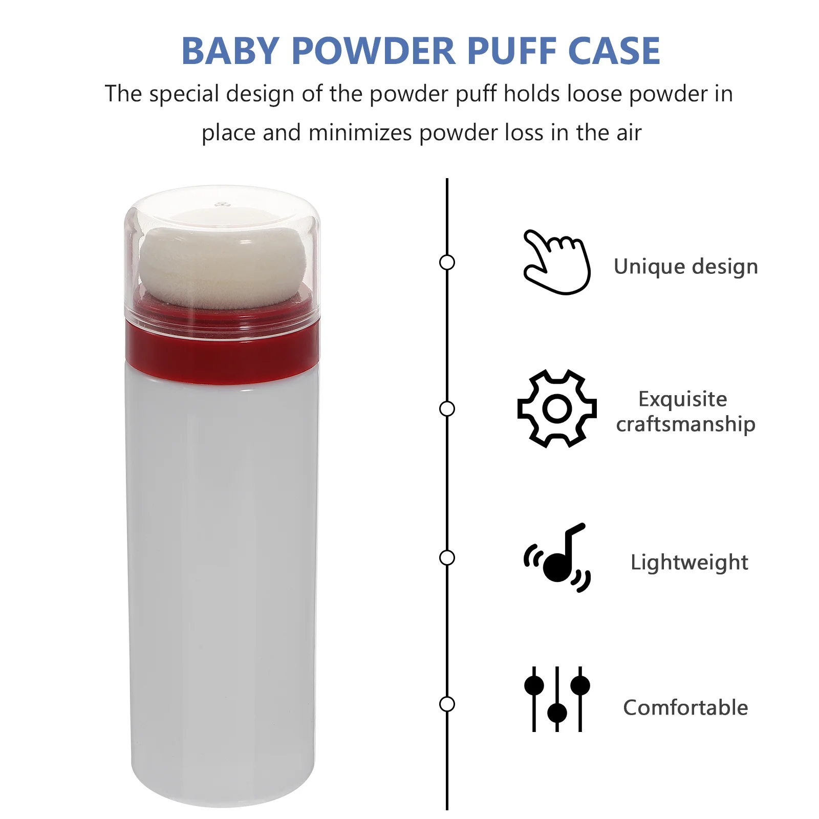 2 Pcs Baby Powder Puff Puff Portable Powder Puff Bottle Baby Talcum Body Holder Storage Gifts for New Mom