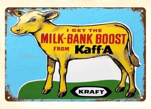 metal kitchen wall art Kraft Milk Bank Boost from Kaff-A metal tin sign