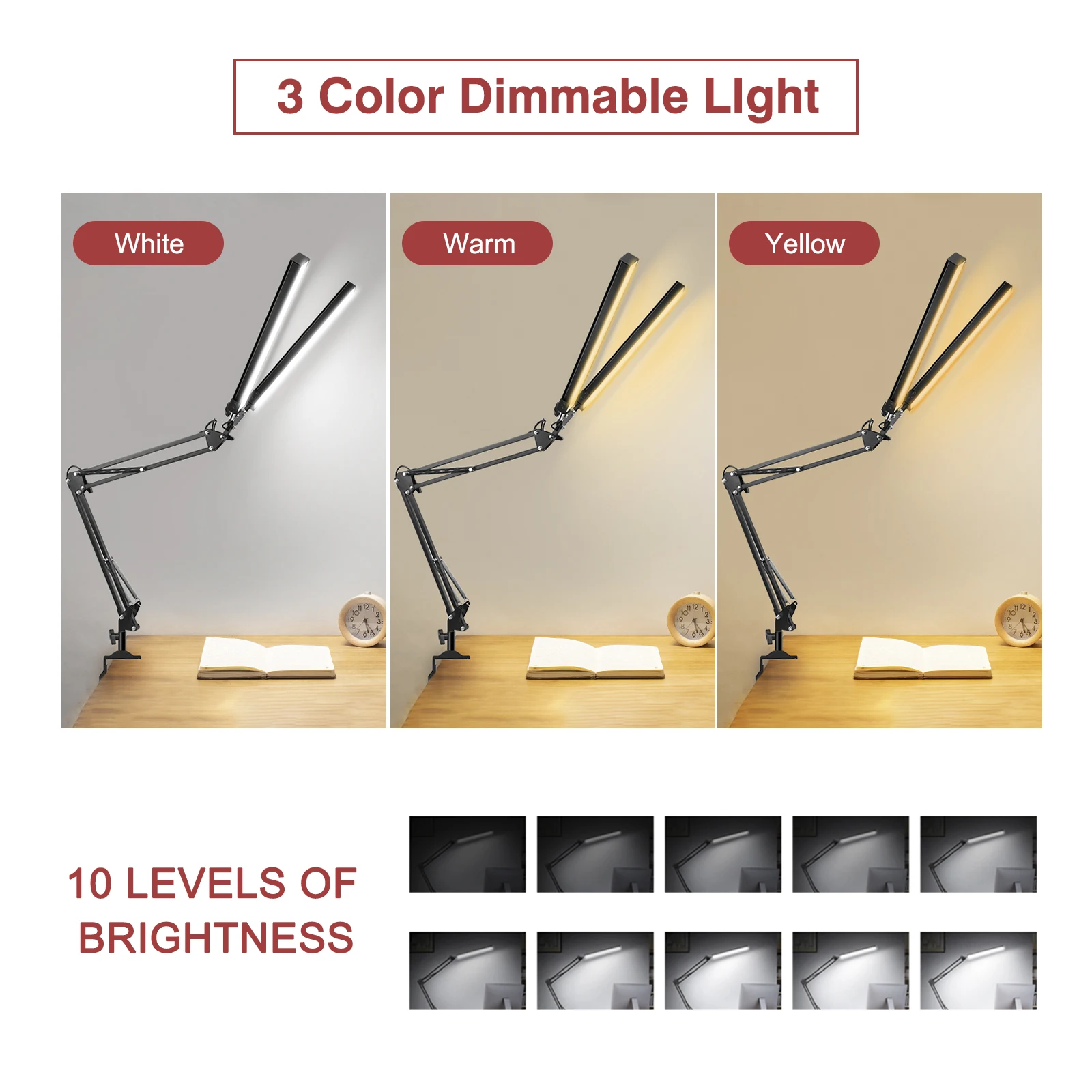 NEWACALOX 24W 160Pcs LED Screen Light Bar dimmerabile 3 colori Monitor del Computer luce a sospensione per lampada da tavolo studio ufficio Rreading
