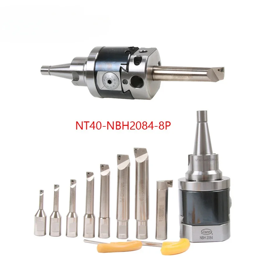 NEW high precision M16 NT40-NBH2084 CNC 0.01 run nout Micro tool with NT shank NBH2084 system boring heads with 8pcs boring bar