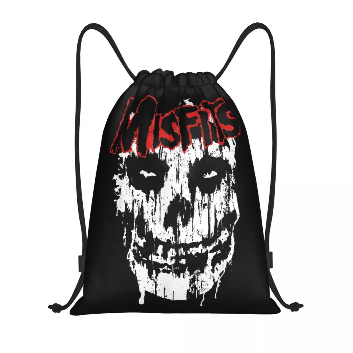 Misfits Skull Drawstring Bags Football Backpack Gym Sackpack Horror Halloween String Bag for Yoga