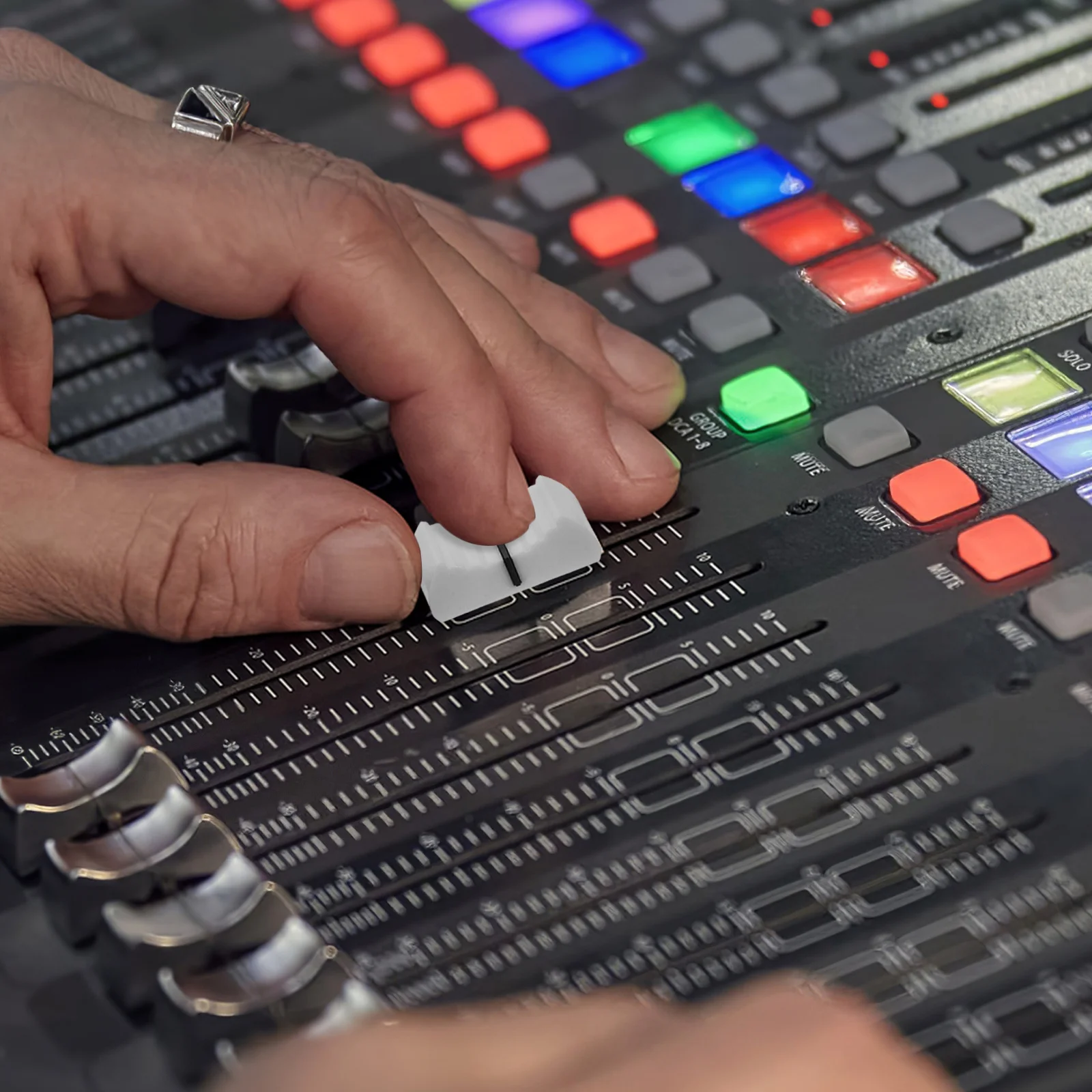 

12Pcs Potentiometer Caps Push Pull Replacement for Mixer and Sound Console Fader Slider Knobs Compact Straight Slide Accessories