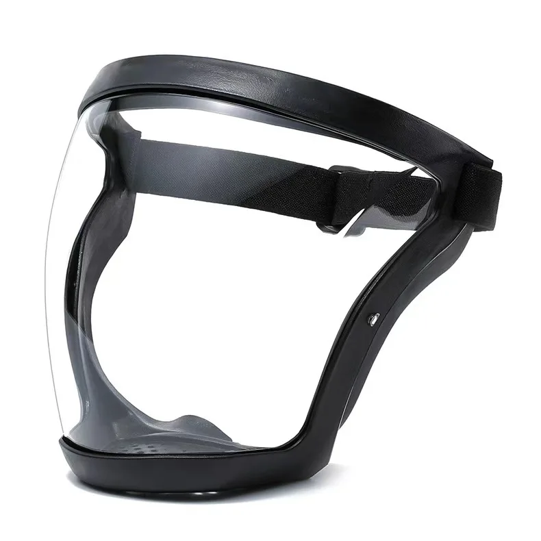 Full-Face Transparent Protection Mask with Adjustable Buckle - Reusable and Heat-Resistant Facial Shield for Safety in Work, Out