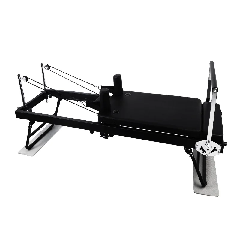 Commercial Custom Leather Color Logo Aluminum Folding Foldable Pilates Equipment Reformers Machine Core Bed for Home Studio Use - Detail 1