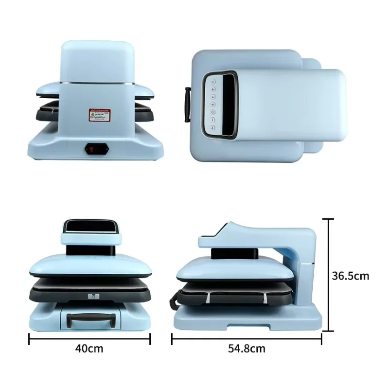 حار SaleFull السيارات المفتوحة 15x15 بوصة درج مسطح الكهربائية آلة الصحافة الحرارة ل DTF فيلم نقل ورقة الضغط قميص مطبوع الساخن