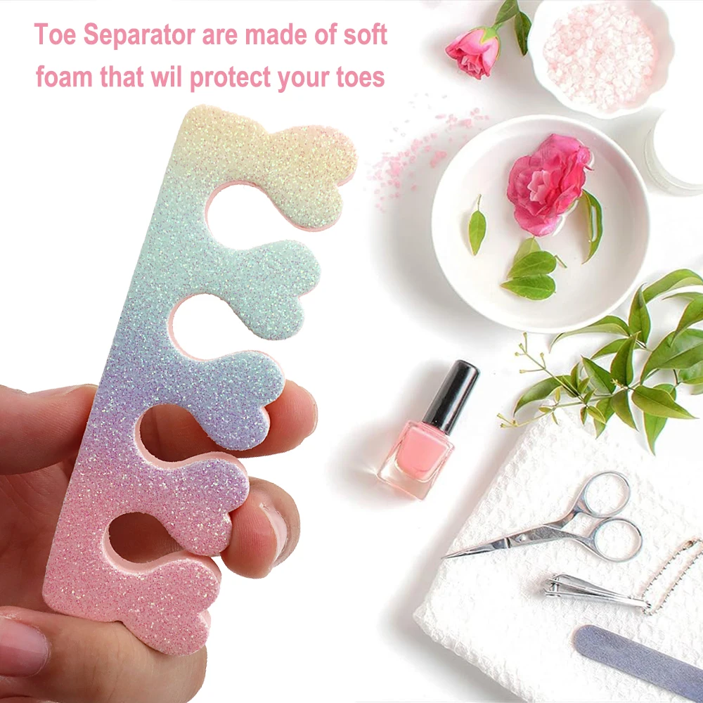 

10Pcs Toe Separators For Nail Polish Soft Foam Heart Toe Spacers Reusable Pedicure Manicure Tools Nail Art Supplies DIY Home Use