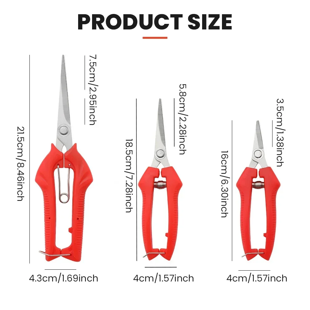 Stainless Steel Garden Pruning Shears Potted Tree Branches Scissors Fruit Picking Small Scissors Orchard Farm Gardening Tools