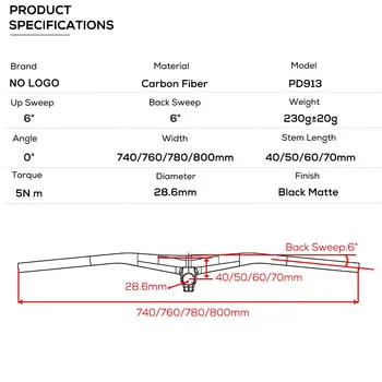 登山車碳纖維一體式車把,0度把立,無Logo啞光,可選40/50/60/70毫米尺寸 12 最佳銷售 mcfk - №11
