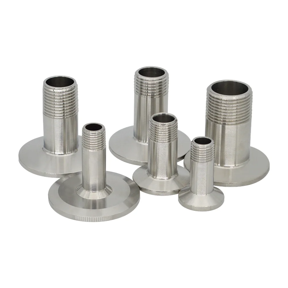 YQBS ذكر الخيوط 1/4 "3/8" 1/2 "إلى ثلاثي المشبك الطويق 304 تركيب أنابيب الفولاذ المقاوم للصدأ الصحية #1