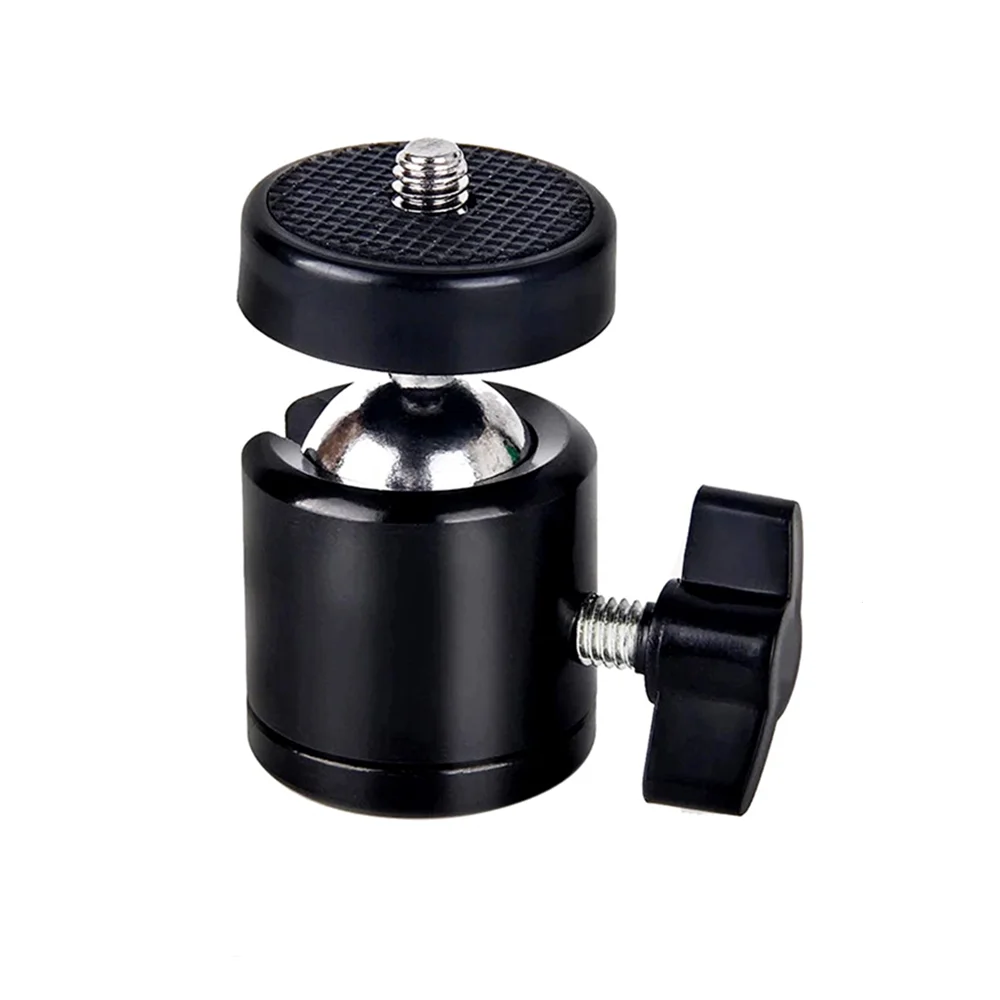 Kamera-Adapter mit Blitzschuh, 1/4-Zoll-Schraubgewinde, Stativhalterung, Kugelkopf mit Verriegelung, LED-Licht- und Blitzhalterung für DSLR- und DV-Kameras