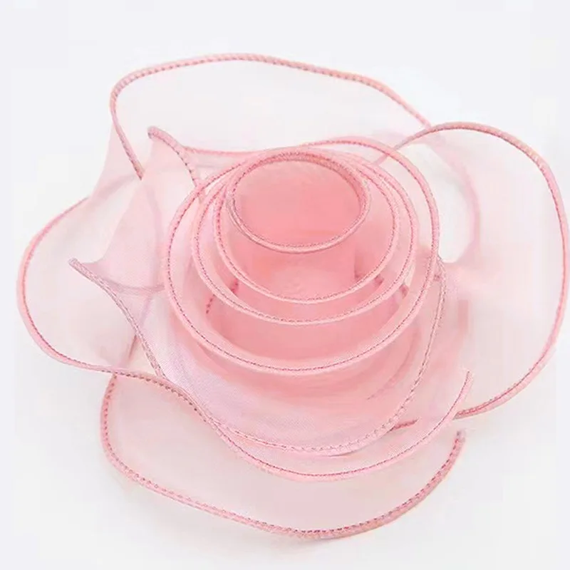 Romantic Pink High Quality 4cm Polyester Fishtail Ribbon Wholesale for Gift Packing Home Decor Party Wedding Decorations