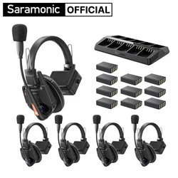 Saramonic Witalk9 500m Full-duplex Wireless Intercom Headset System for Team Communication Filmmaking Stage Performances Sports
