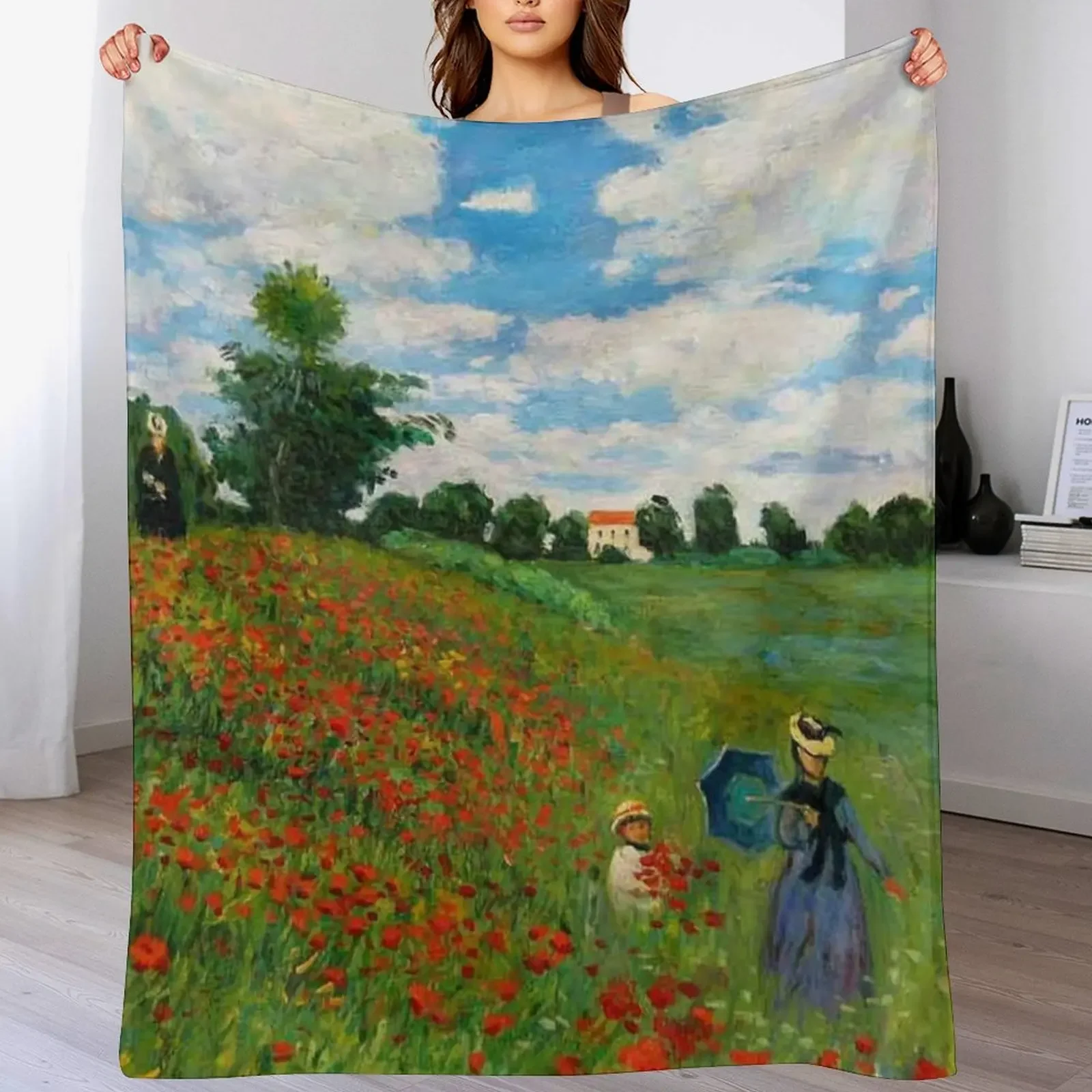 

Landscape by Monet Throw Blanket Nap for sofa Luxury Designer Decorative Beds Blankets