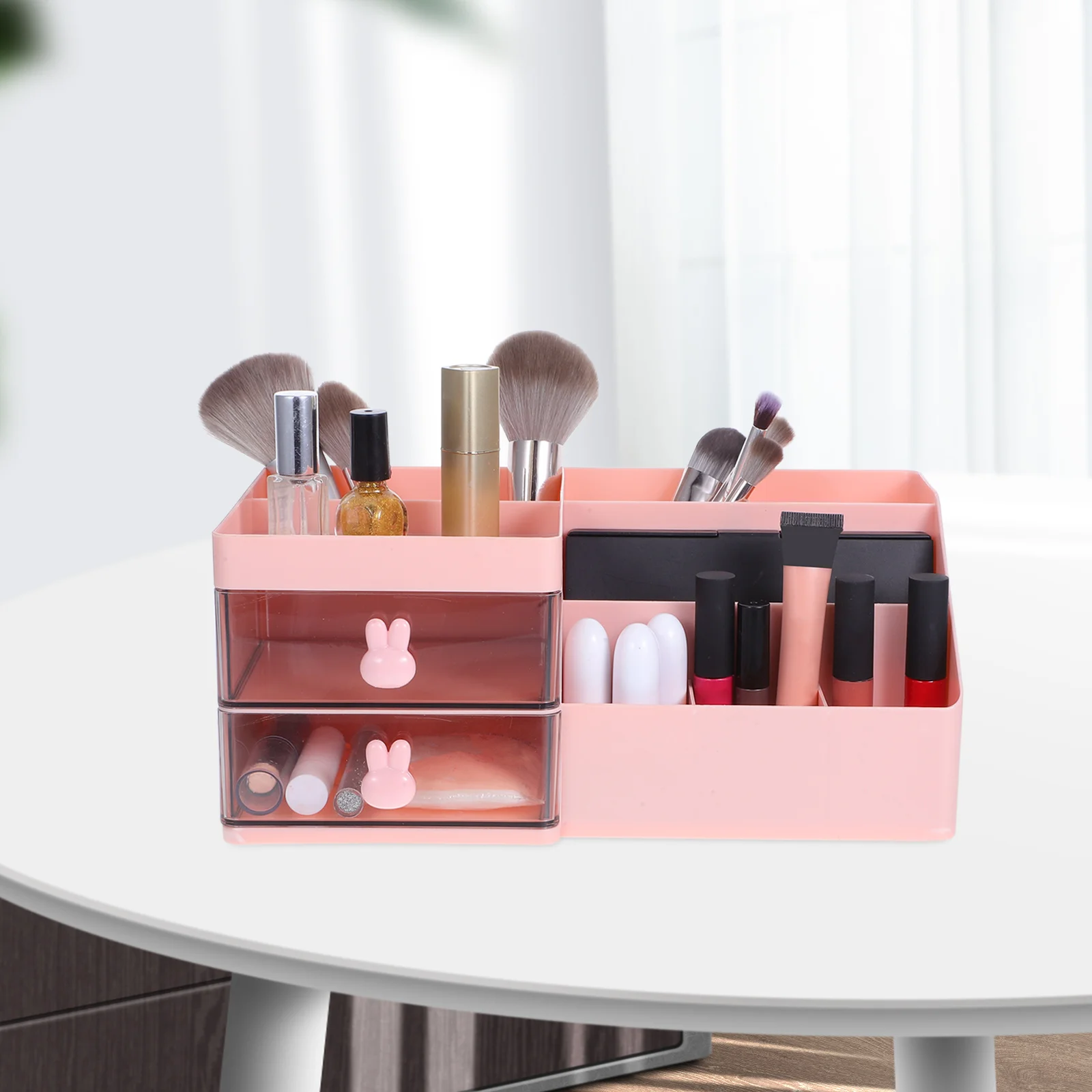 Plastic Desktop Drawer Storage Box Multifunction Office Organizer Desk Makeup Vanity Stationery Supplies Storage Container