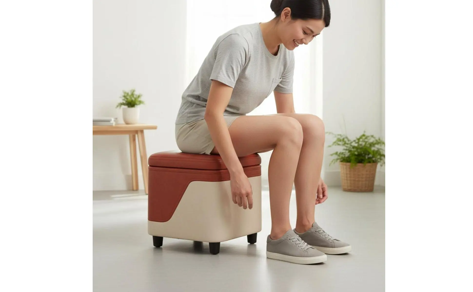 Storage Ottoman Space Saving Small Storage Ottoman Foot Rest Bench Sturdy Home Furniture Easy to Clean for Entryway, Living Room