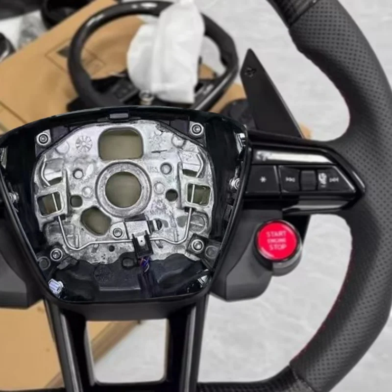 

Car Steering Wheel Carbon Fiber Custom Made Leather A4L A5 A3 A4 A5 Q3 Q4 Q5 Q7 A6L A5L C7 A7 Accessories For Audi A6