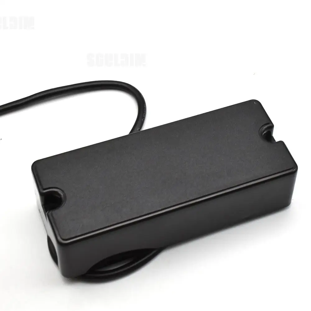 4/5/6-String Sealed Soapbar 2-Hole Bass Guitar Pickup Double Coil Humbucker Pickup Ceramic Magnet Black