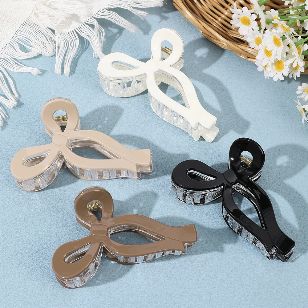 

Новый сплошной цвет, модная заколка для волос в форме банта, заколка для волос в форме акулы, заколка на затылке, женские аксессуары для волос большого размера