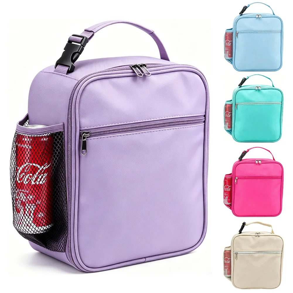 Reusable Insulated Lunch Bag Thermal Food Cooler Tote Leakproof Container with Mesh Pocket for Kids School Office Outdoor Travel
