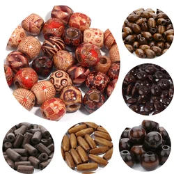 Natural Eco-Friendly Wooden Beads Round Heart Large Hole Loose Spacer Wood Beads For Jewelry Making DIY Charm Bracelets Necklace