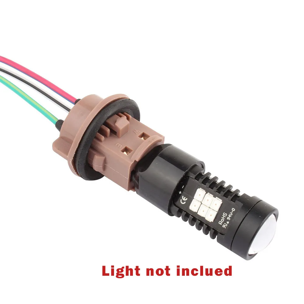 1pcs T20 7443 W21/5W 7440 W21W Socket Adapter Base Female Plug Connect Wiring Suitable For Car Brake Light Reverse Lamp