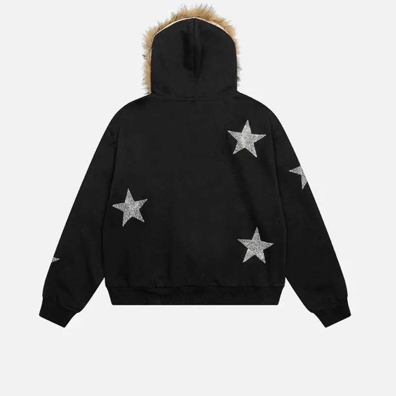 Damska bluza sportowa z kapturem na jesień i zimę 2025, styl Y2K, moda amerykańska, bluza z kapturem w stylu high street, kurtka w stylu BF.