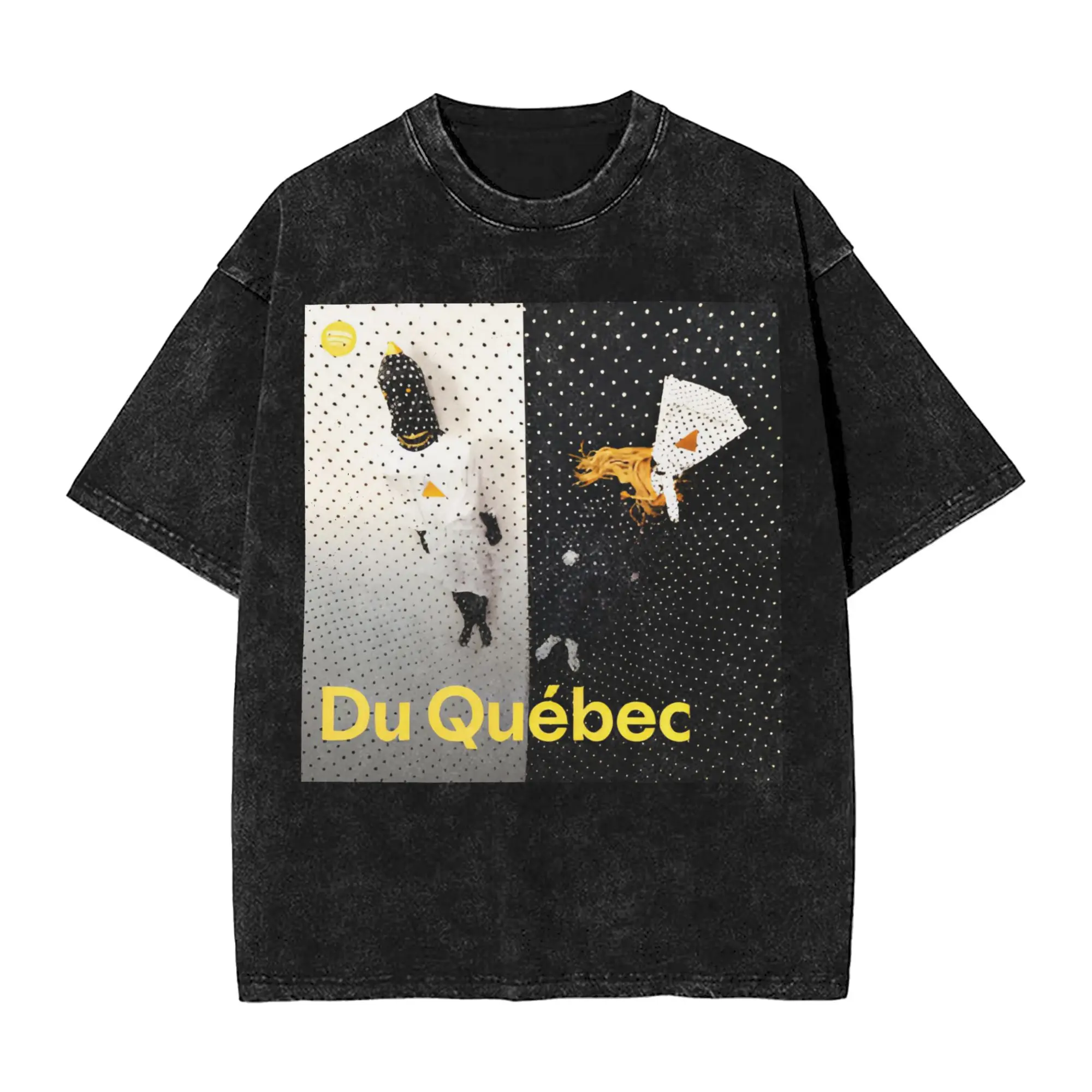 Angine De Poitrine Washed T Shirts Streetwear T-Shirt Quebec Duo Sherpa Mantra Tees Tops for Men Women Cotton Street Summer