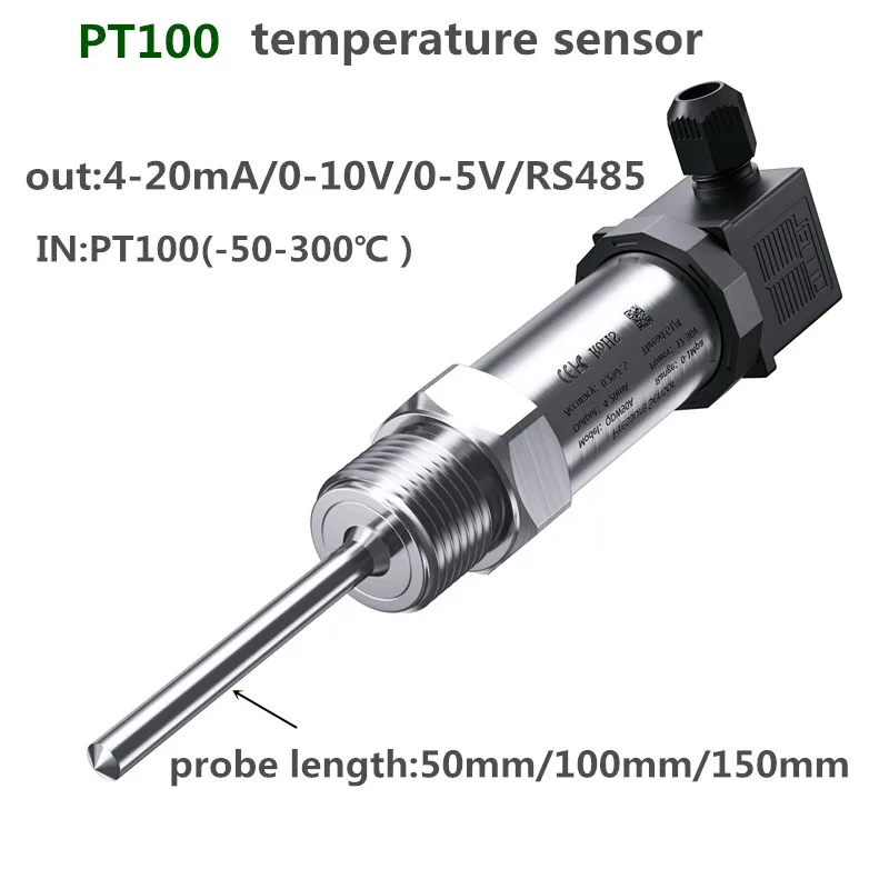 

plug-in integrated pt100 temperature transmitter 4-20mA 0-10V output thermal resistance Qidian factory sale RTD sensor