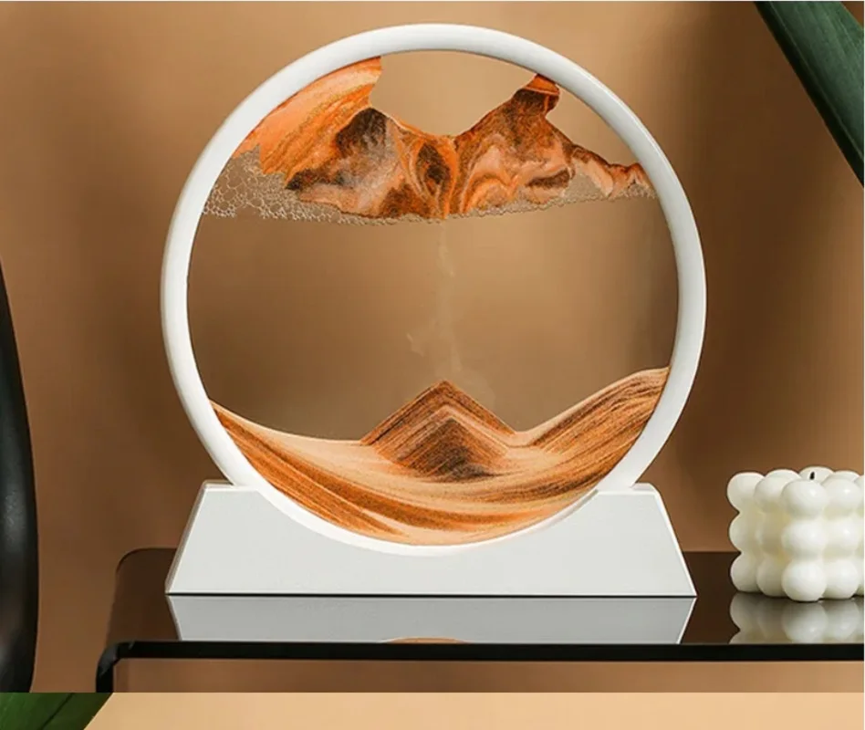3D Glass Moving Sand Art Creatitive Sandscape In Motion Display Flowing Sand Frame Hourglass Painting for Home Decor for Gifts