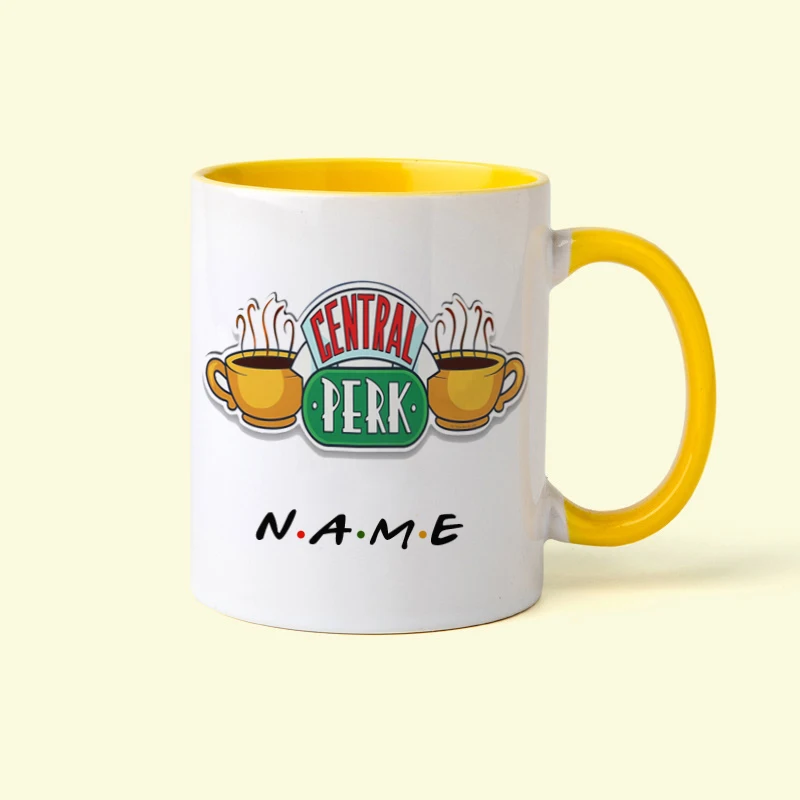 Personalised Name Friends Tv Show Central Perk Mug 11oz Ceramic Wholesale Coffee Mugs Tea Cup Surprised Gift For Friend