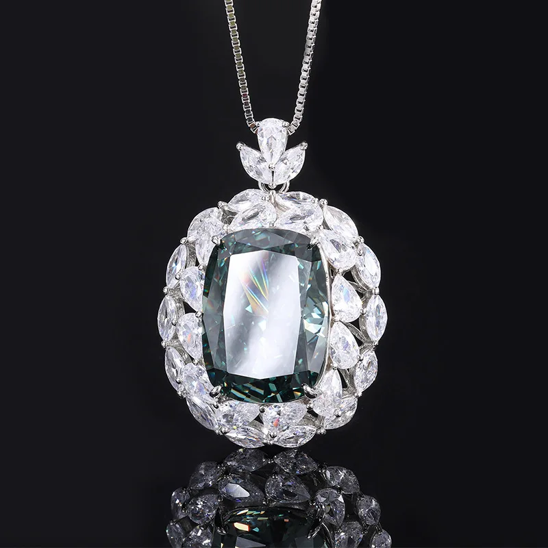 18K Gold Inlaid PT950 Platinum High Carbon Diamond Reddy Flash Light Luxury Pendant Set Women 13 * 18-12 * 16