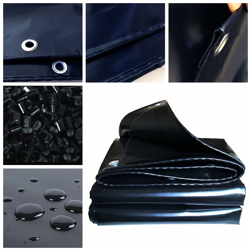 

0.5mm Black Thickened PVC Rainproof Tarpaulin Truck Canopys Cover Cloth Outdoor Awning Camping Waterproof Oilcloth Shade Sail