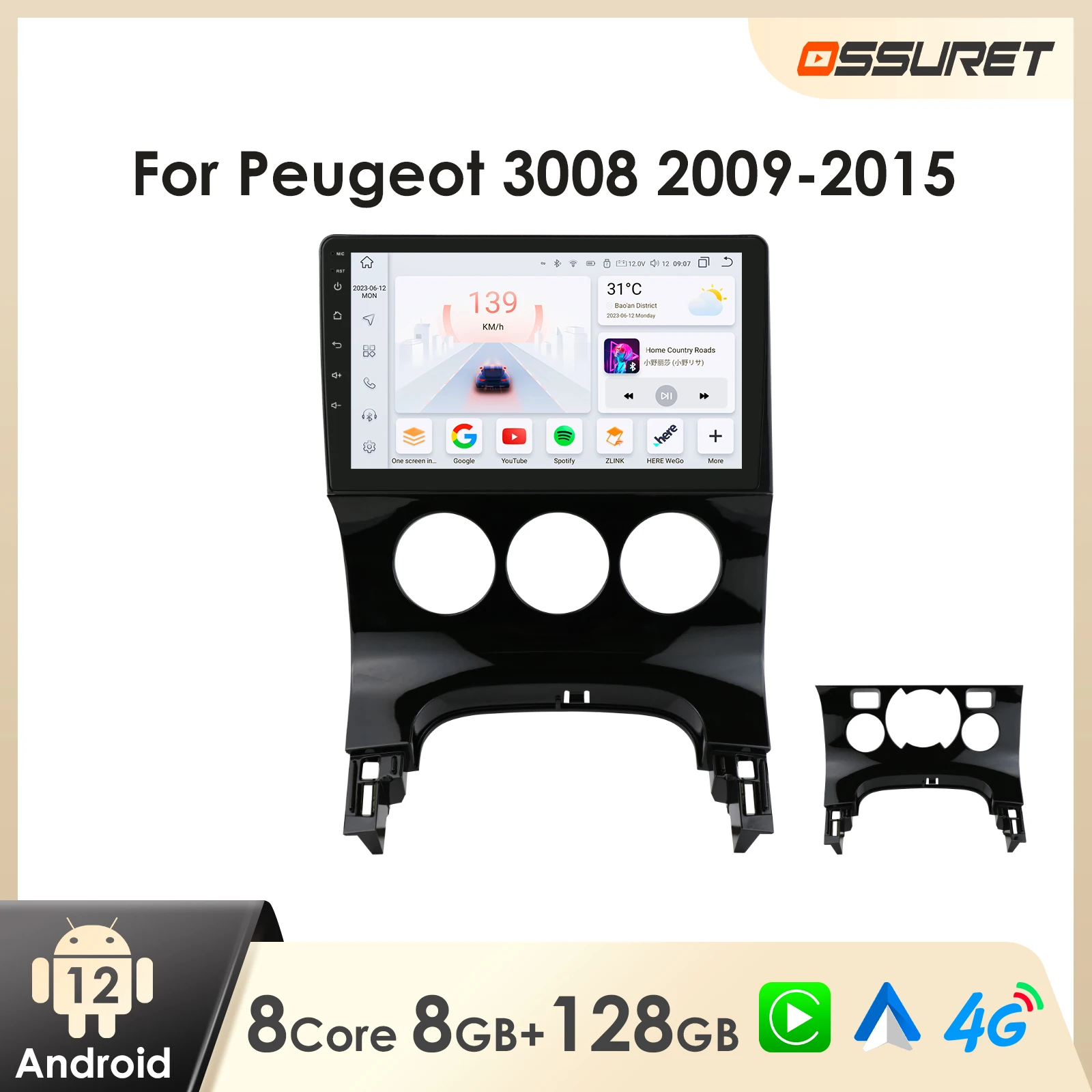 Android Car Radio for Peugeot 3008 2009 2010 2011 2012 - 2015 Multimedia Stereo Android Auto Carplay 7862 Car Intelligent Player