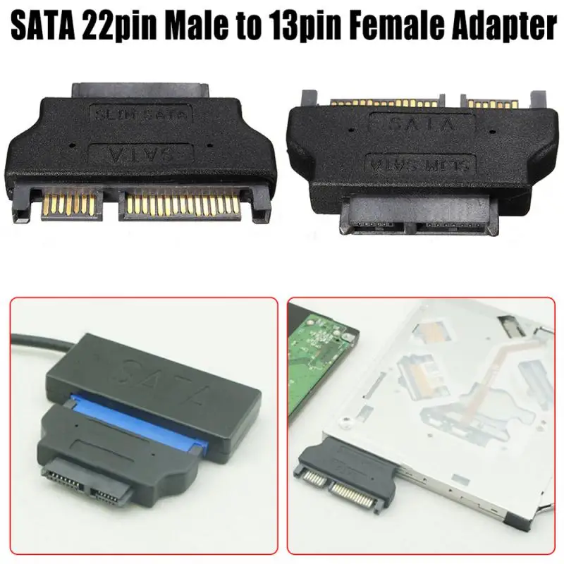 Slimline SATA Adapter Serial ATA 7+15 22pin Male to Slim 7+6 13pin Female Adapter