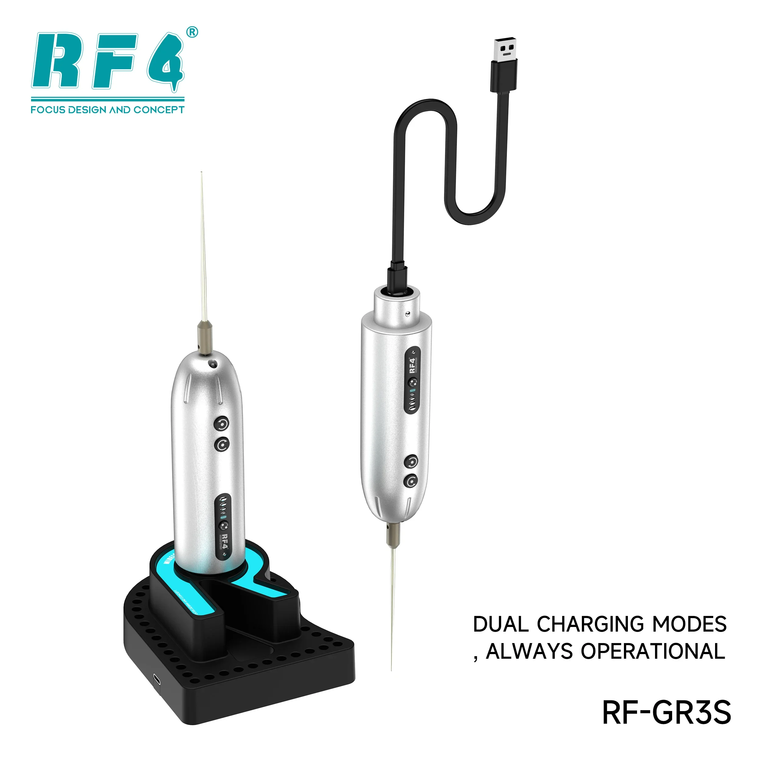 Removedor de cola elétrica rf4 RF-GR3S, alta velocidade, 8000rpm, removedor de adesivo, 4 velocidades, tipo c, carga rápida para ferramentas de reparo de celular