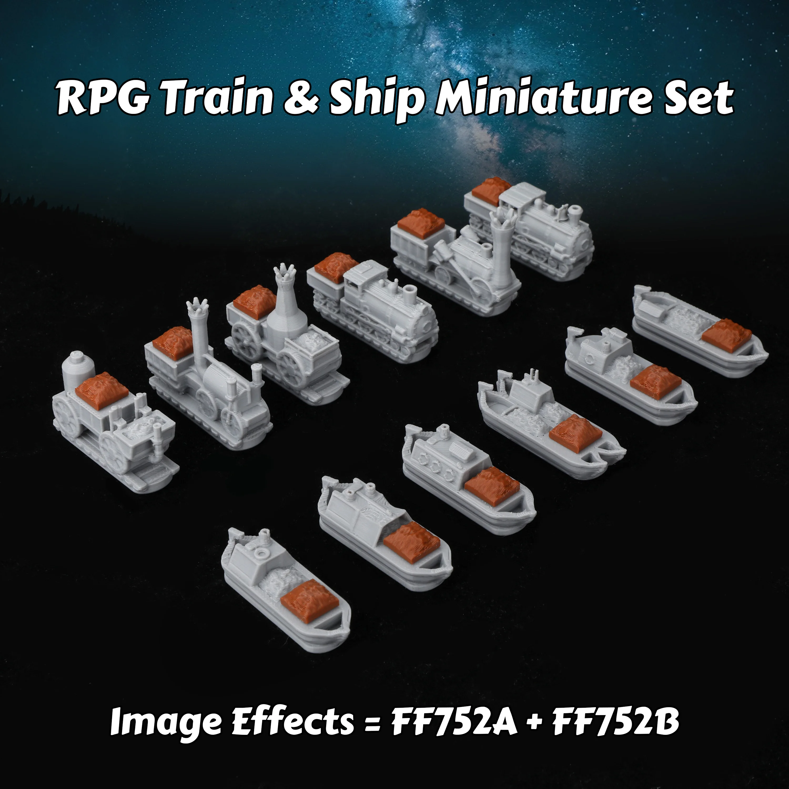 TTRPG Miniature Train and Ship - Miniature Terrain Set ulasan dan harga