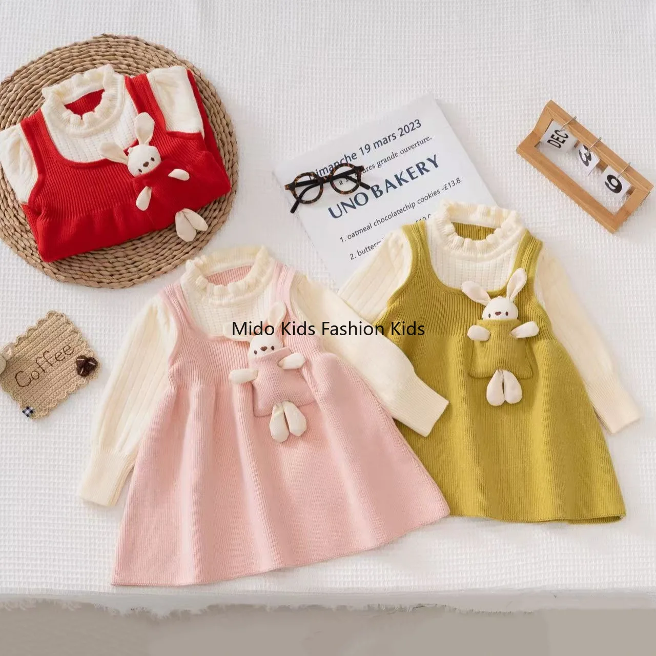 

Girl's jumper Yangqi long-sleeved autumn and winter princess skirt female baby 2025 new halter dress set