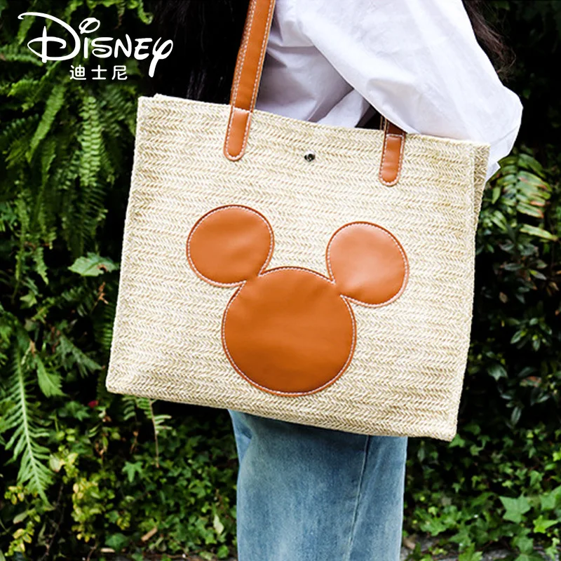 

Disney Woven Tote Bag, Large Capacity, Fashion Commuter Handbag, Versatile Shoulder & Hand Carry Mommy Bag for Daily Storage
