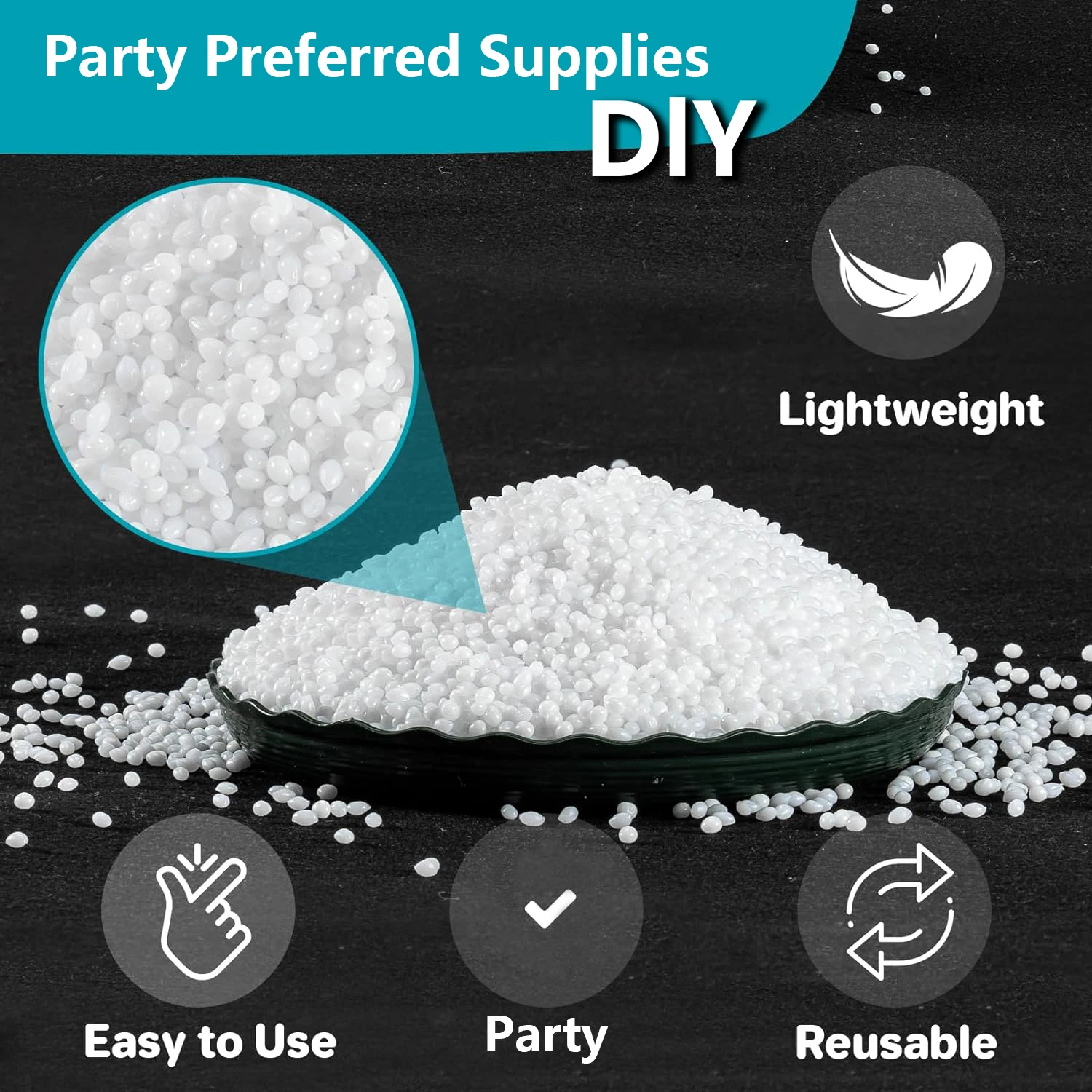 Formbares Plastik - Temporäre Zahndekoration für Partys, Thermoplastische Perlen in Verschiedenen Formen, Wiederverwendbare Heißschmelzperlen für Bastelarbeiten, DIY R – Detail 4