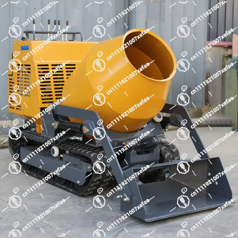 Mechanical pressure mini crawler rubber crawler loader slip steering concrete mixer
