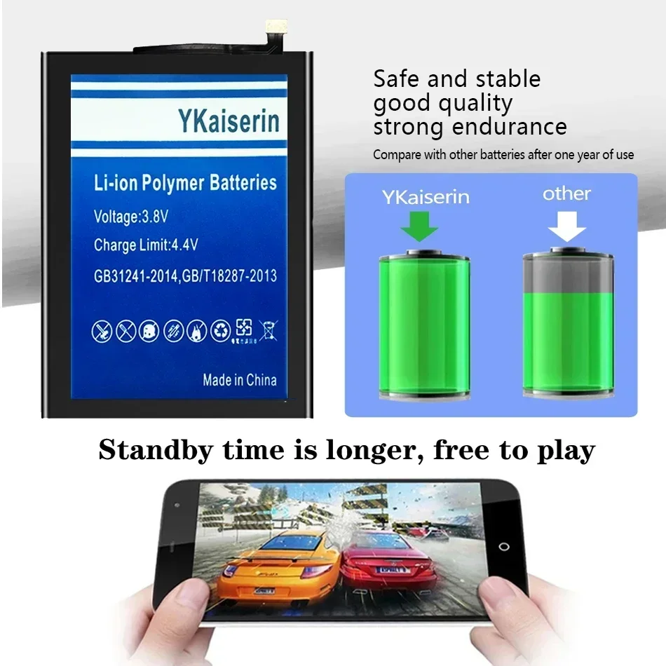 YKaiserin BL-49FT 5900mAh بطارية Batterij عالية السعة لبطارية بديلة TECNO POP 4 POP4 + رمز المسار